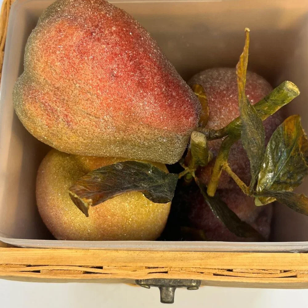 Vintage Decorative Pears in Woven Basket Artificial Fruit Collection Home Decor - Picture 5 of 6